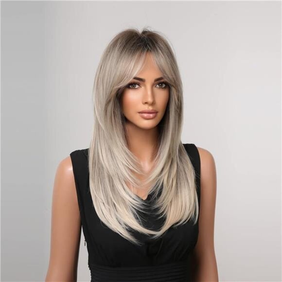 Long Layered Wigs for Women Ombre Blonde - Picture 2 of 7